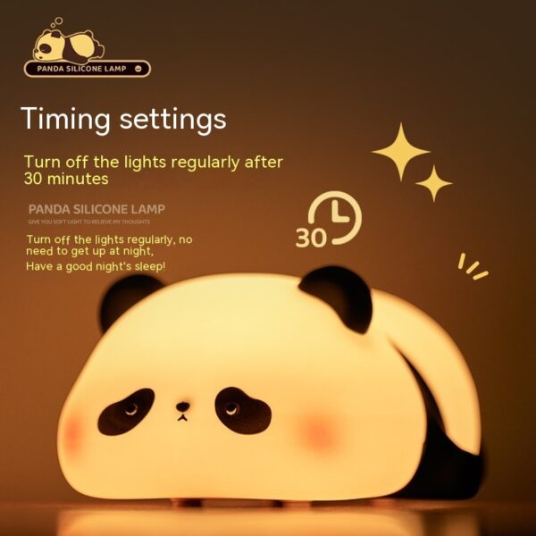 Panda Night Lights For Girls And Kids Cute Animal Silicone Lamp Cartoon Panda Bedroom Decoration - Image 2